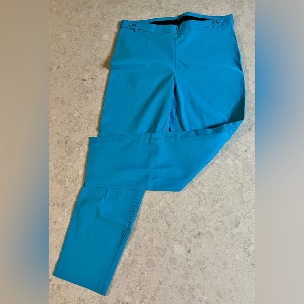 Violets & Roses Dark Turquoise Pull-on Stretch  Detail Trouser Size 14/32